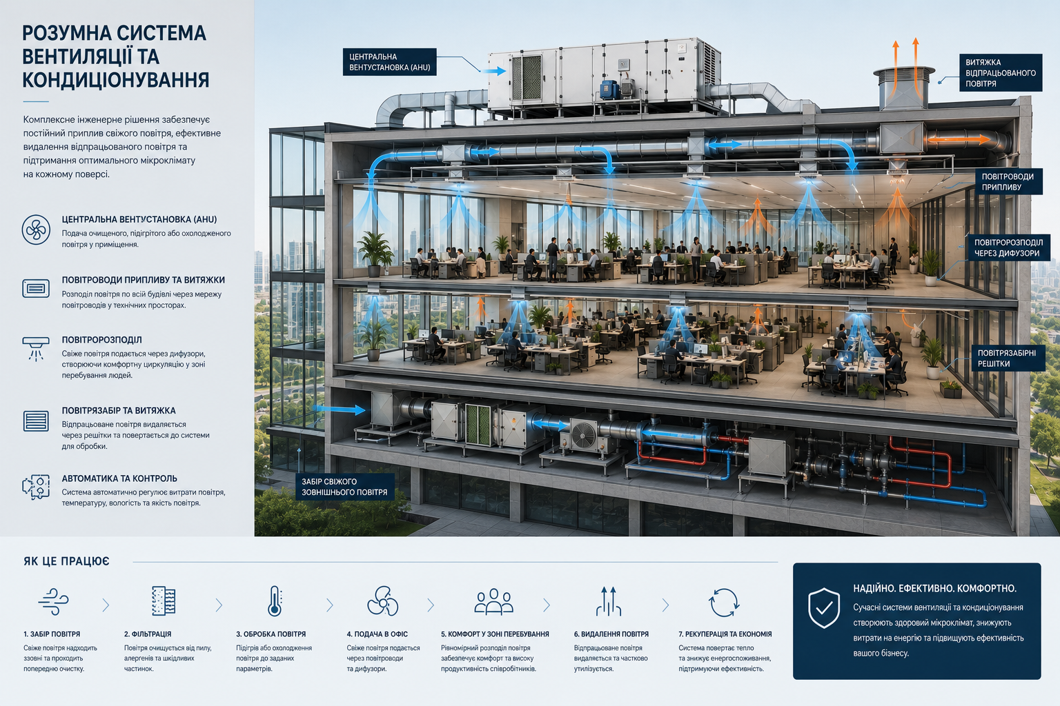 Інженерна схема повного циклу вентиляції